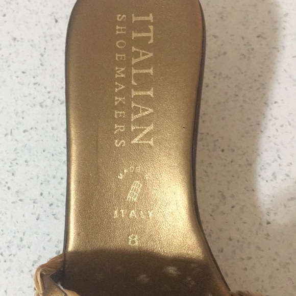 Italian Shoemaker Woven metallic wedge sandals slides - Picture 4 of 10